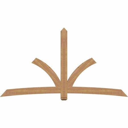 Ekena Millwork Davenport Timber Gable Bracket, Western Red Cedar, 108"W x 58"H x 3 1/2"D x 5 1/2"F, 13/12 Pitch GBW108X58X0406DAV00SWR